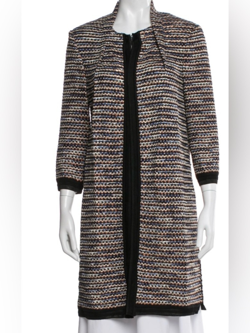 St. John Couture Tweed Cardigan Coat Topper